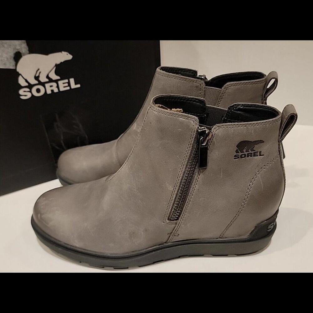 Woman's Boots SOREL Evie™ II Zip Quarry, Grill Color Waterproof Size 9 - Picture 4 of 15